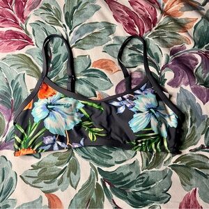 Grey Floral Kona Sol Bikini Top